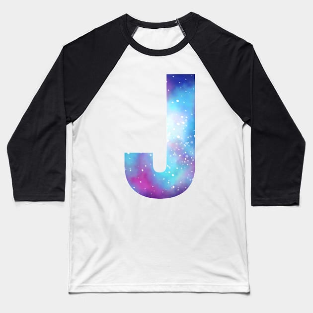 Letter J galaxy Baseball T-Shirt by PanyaCreative